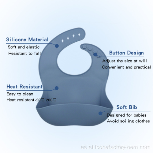 Babero impermeable para bebés BPA Silicona sin babero